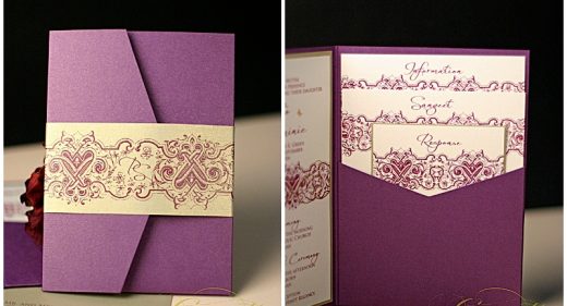purple and gold fusion invitations