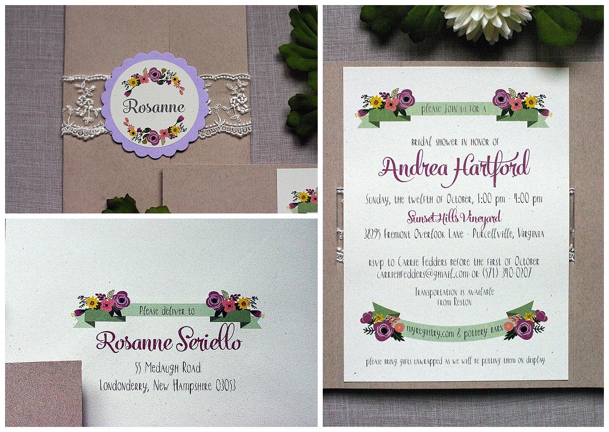 rustic bridal shower invitations