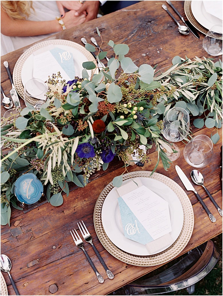 mineral wedding table
