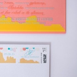 custom postage stamps, nashville, skyline, monogram
