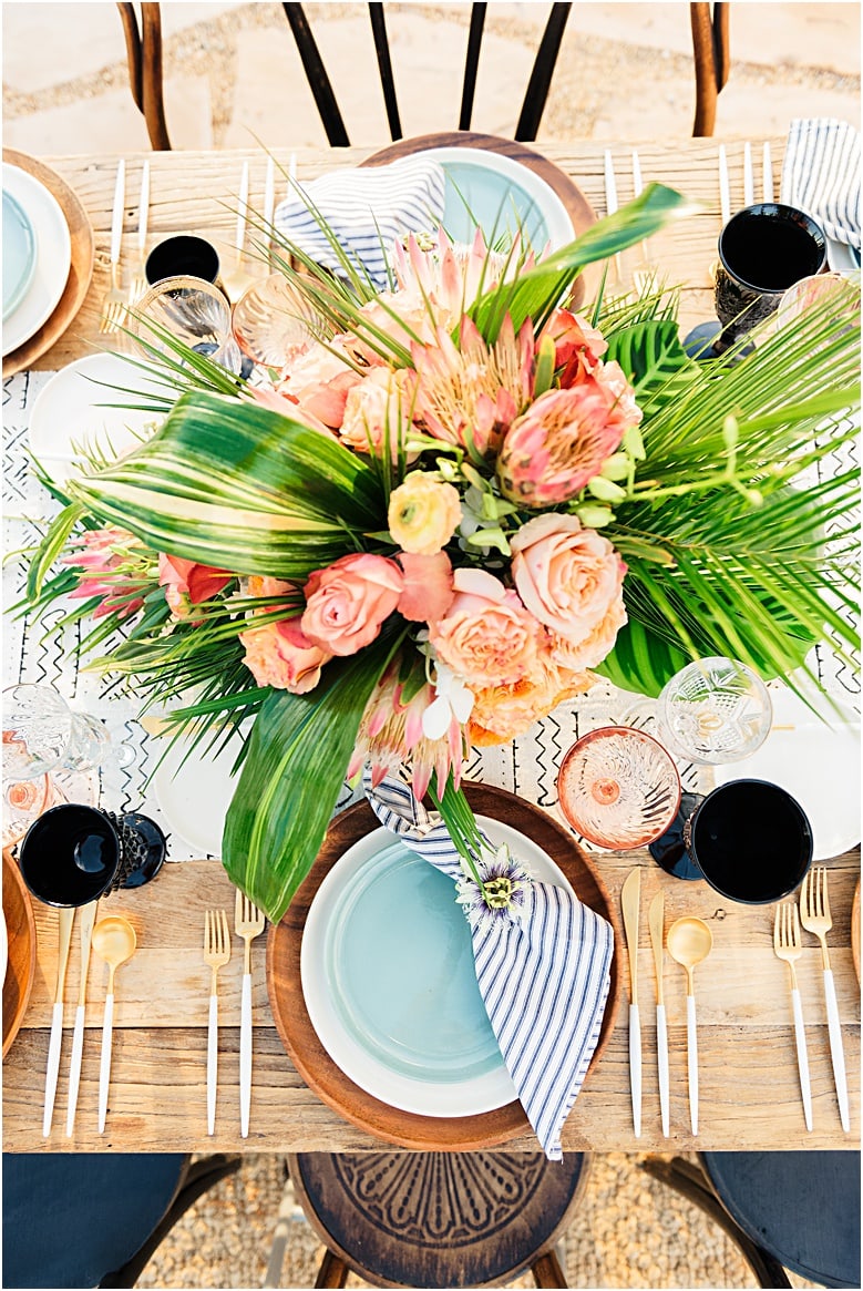 tropical wedding table design