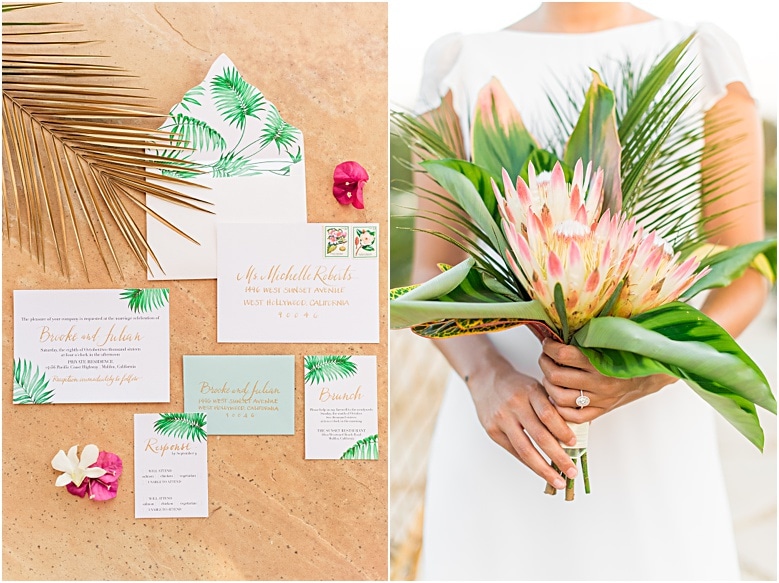 tropical palm tree wedding invitation